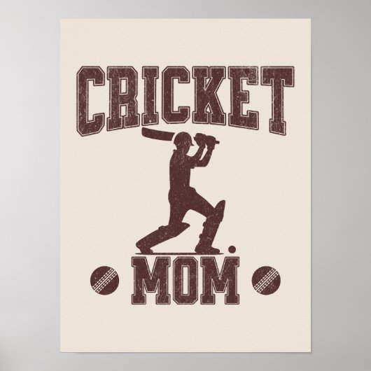 Cricket Mom Sportliefhebber Cricket Lover Moeder Poster (Voorkant)