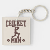 Cricket Mom Sportliefhebber Cricket Lover Moeder Sleutelhanger (Achterkant)