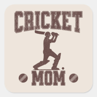 Cricket Mom Sportliefhebber Cricket Lover Moeder Vierkante Sticker