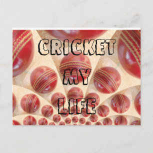 Cricket My Life I love Cricket sport Briefkaarten