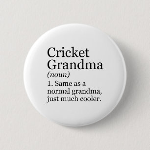 Cricket Oma Definitie Grappig Sarcasme Sport Ronde Button 5,7 Cm