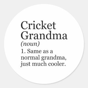 Cricket Oma Definitie Grappig Sarcasme Sport Ronde Sticker