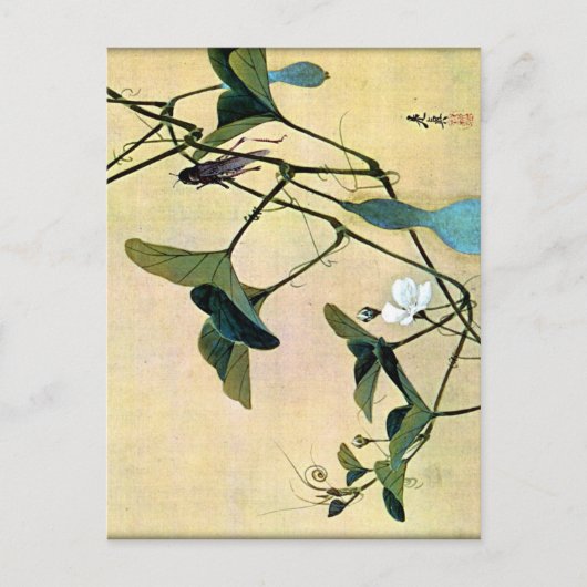 Cricket on a Vine Japans Woodblock Art Ukiyo-E Briefkaart (Voorkant)