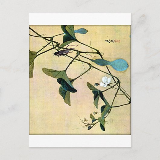 Cricket on a Vine Japans Woodblock Art Ukiyo-E Briefkaart (Voorkant)