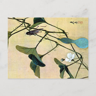 Cricket on a Vine Japans Woodblock Art Ukiyo-E Briefkaart