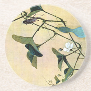 Cricket on a Vine Japans Woodblock Art Ukiyo-E Zandsteen Onderzetter