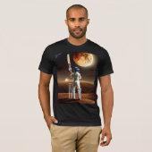 Cricket op de Maan - Uniek Sport Kunst T-Shirt (Voorkant volledig)