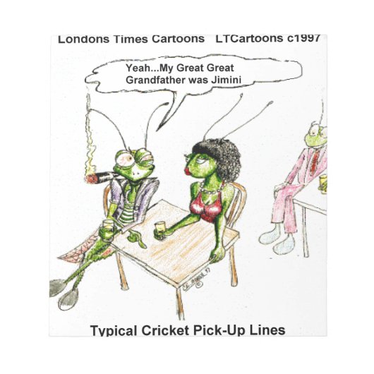 Cricket Opmopregels Grappig Notitieblok (Voorkant)