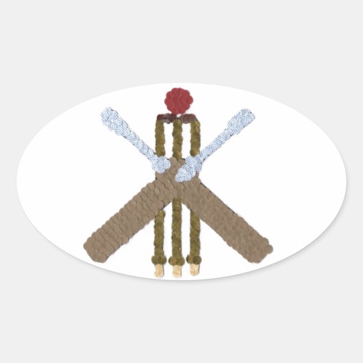 Cricket Oval Sticker/Label Ovale Sticker (Voorkant)