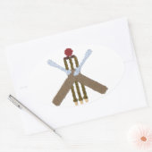 Cricket Oval Sticker/Label Ovale Sticker (Envelop)