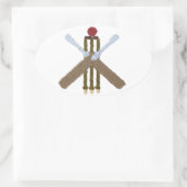 Cricket Oval Sticker/Label Ovale Sticker (Tas)