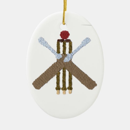 Cricket Oval Tree Ornament (Voorkant)