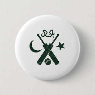 Cricket Pakistan (gele Ster Urdu)  Ronde Button 5,7 Cm