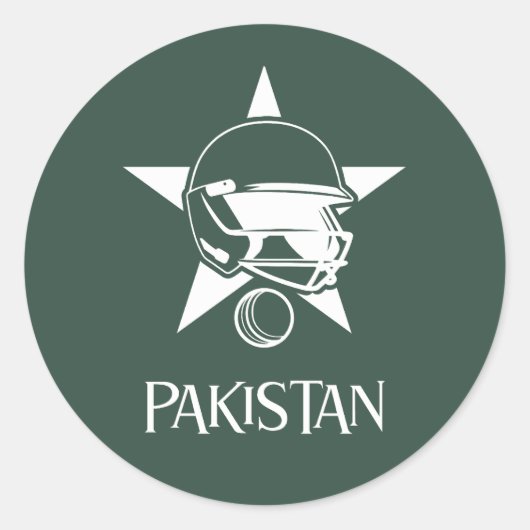 Cricket Pakistan Ronde Sticker (Voorkant)