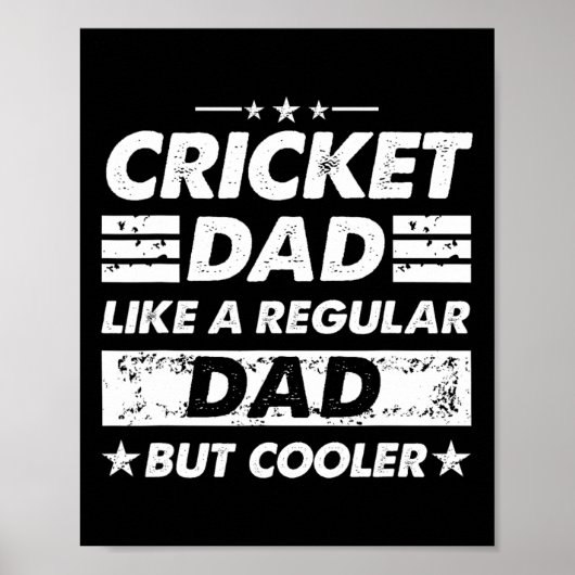 Cricket Papa Als Een Gewone Papa Funny Cricket Poster (Voorkant)