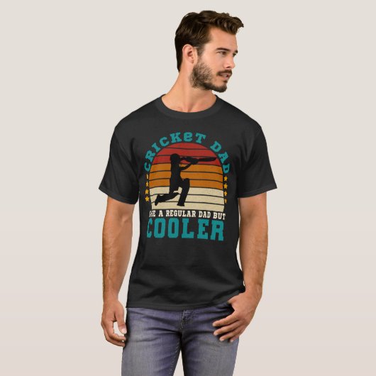 Cricket papa als een gewone vader, maar cooler t-shirt (Voorkant volledig)