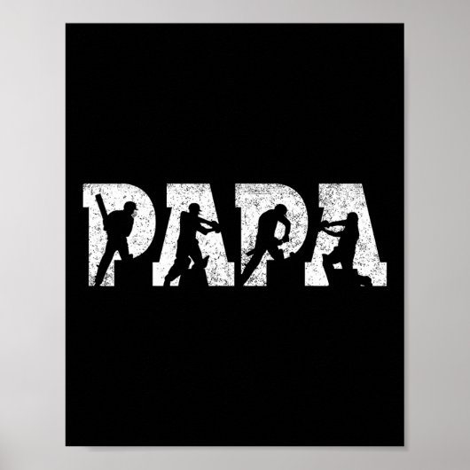 Cricket Papa Cricket Mannen Vaderdag Vintage  Poster (Voorkant)