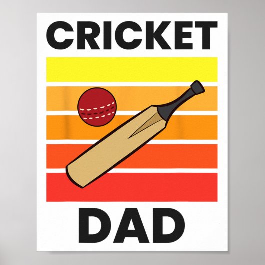 Cricket Papa Grappige Cricket Vader  Poster (Voorkant)