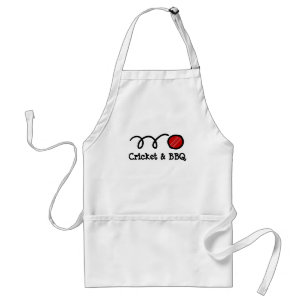 Cricket party BBQ apron   Aanpasbare tekst Standaard Schort