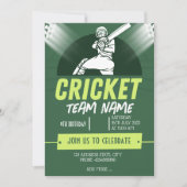 Cricket party thema uitnodiging Kaart (Voorkant)