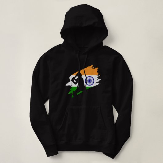 Cricket Patriotic India Sports Jersey Gift Hoodie (Design voorkant)