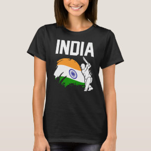 Cricket Patriotic Indian Spelers vlag India T-shirt