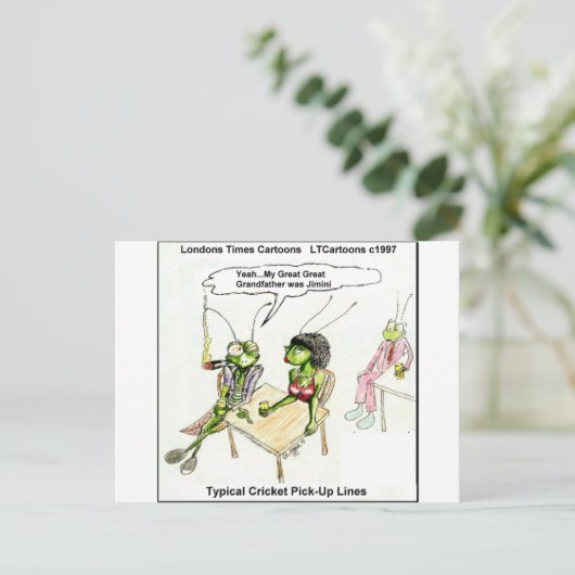 Cricket Pick-up Lines Funny Briefkaart (Staand voorkant)