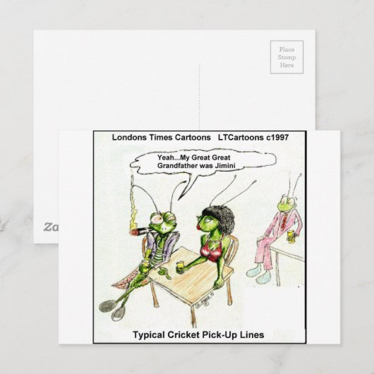 Cricket Pick-up Lines Funny Briefkaart (Voorkant / Achterkant)