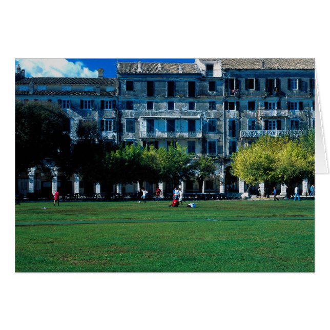 Cricket pitch op de esplanade, Corfu, Griekenland (Voorkant Horizontaal)