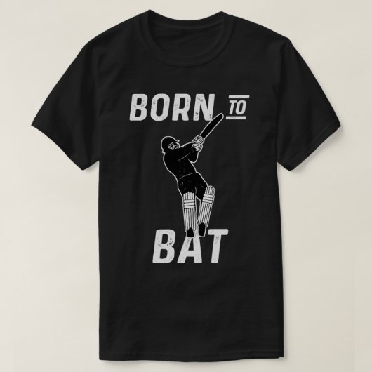 Cricket Player Batsman geboren om cricket Fan1 te  T-shirt (Design voorkant)