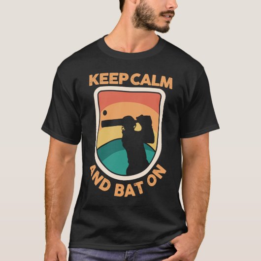 Cricket Player Cricketer Athlete Keep Calm And Bat T-shirt (Voorkant)