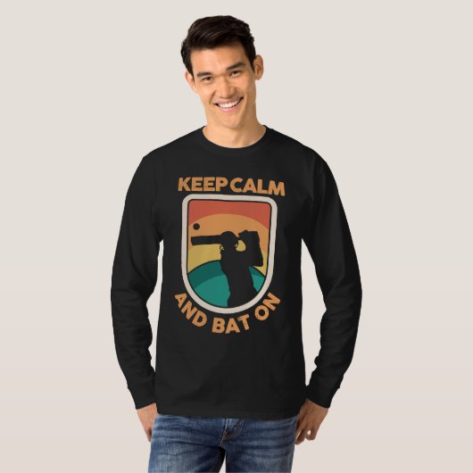 Cricket Player Cricketer Athlete Keep Calm And Bat T-shirt (Voorkant volledig)