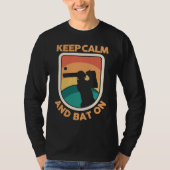 Cricket Player Cricketer Athlete Keep Calm And Bat T-shirt (Voorkant)