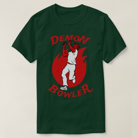Cricket Player Demon Fast Bowler cricket Fan T-shirt (Design voorkant)