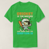 Cricket Player die vraagt om welke vraag T-shirt (Design voorkant)