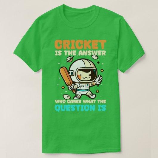 Cricket Player die vraagt om welke vraag T-shirt (Design voorkant)