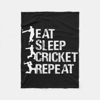 Cricket Player - Eat Sleep Cricket Repeat - Cricke Fleece Deken