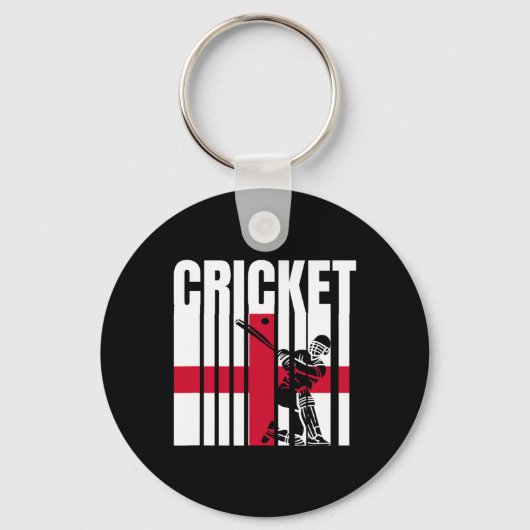 Cricket Player English Flag  Sleutelhanger (Voorkant)