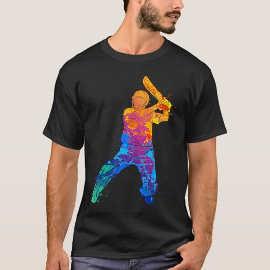 Cricket Player Graphic Sports Crickets T-shirt (Voorkant)