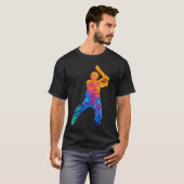 Cricket Player Graphic Sports Crickets T-shirt (Voorkant volledig)