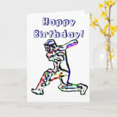 Cricket player happy verjaardagskaart kaart (Gele Bloem)
