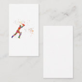 Cricket player in watercolor visitekaartje (Voorkant / Achterkant)