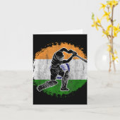 Cricket Player Indian Flag Cricketer Kaart (Gele Bloem)
