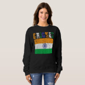 Cricket Player Indian Flag For Youth Boys Kids Trui (Voorkant volledig)