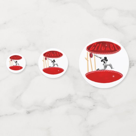 cricket Player op de bal, Confetti (Achterkanten)