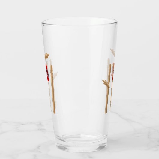 cricket Player op de bal, Glas (Links)