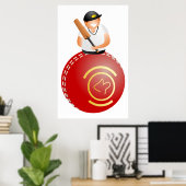 Cricket Player Poster (Thuiskantoor)