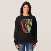 cricket Player Retro Cricketer Wicket Bowl Trui (Voorkant volledig)