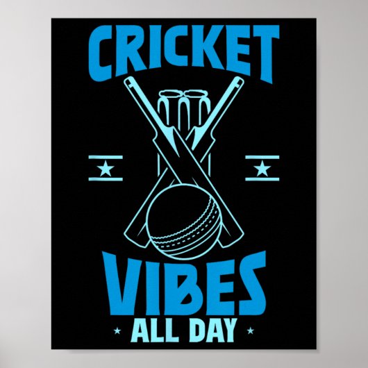 Cricket Player Sports  Poster (Voorkant)