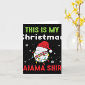 Cricket Player This Is My Christmas Pajama  Kaart (Gele Bloem)